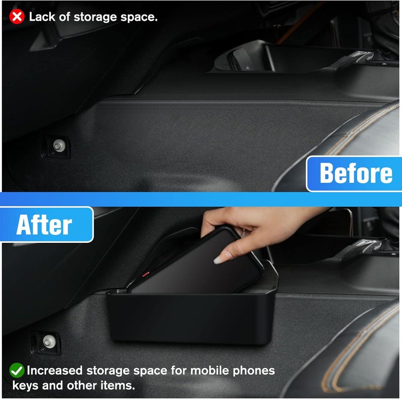 LitMiRaCle Center Console Gear Shift Organizer Tray Compatible with Ford Bronco 2021 2022 2023 2/4 Door, Center Console Gear Side Storage Box in Matte Black, Interior Accessories - Image 2